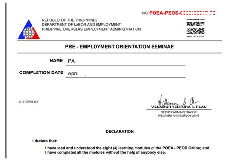 How to Get Your PEOS Certificate Online .